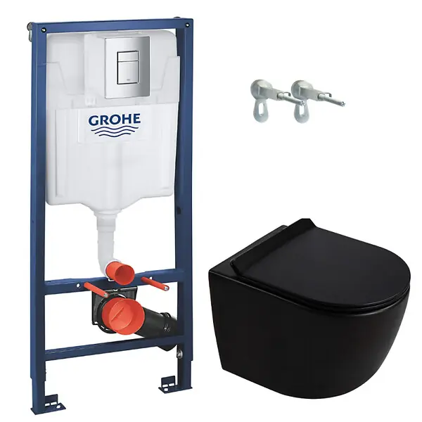 Populaire Rapid SL pack WC bâti-support + WC suspendu sans bride Ceramia PixL avec abattant SoftClose + plaque (GRRCEPXBMT01FR-FS) GROHE