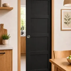 Achetez Aujourd'hui Porte Coulissante Telia noir 4 panneaux H204 x L73 cm, Galandage, kit finition (coquille et tire doigt) GD MENUISERIES