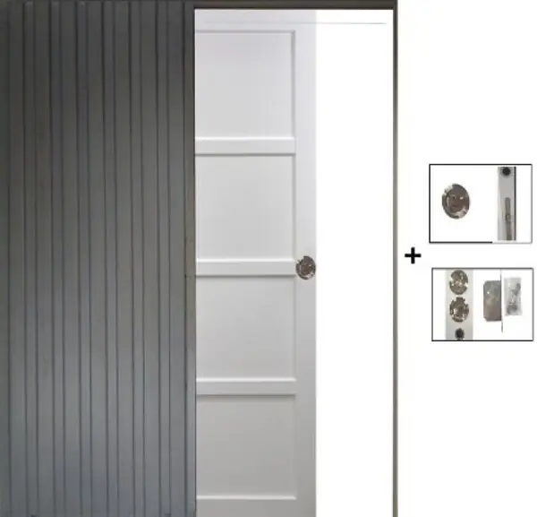 Porte Coulissante Tamera blanc 4 panneaux H204 x L93 cm, Galandage GD MENUISERIES Usine Directe