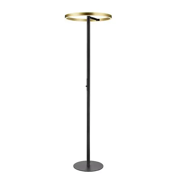 Retour Gratuit Lampadaire LED ONE STRAIGHT FL SLV - 20W - 2700/3000K - Noir/ Laiton - Dimmable