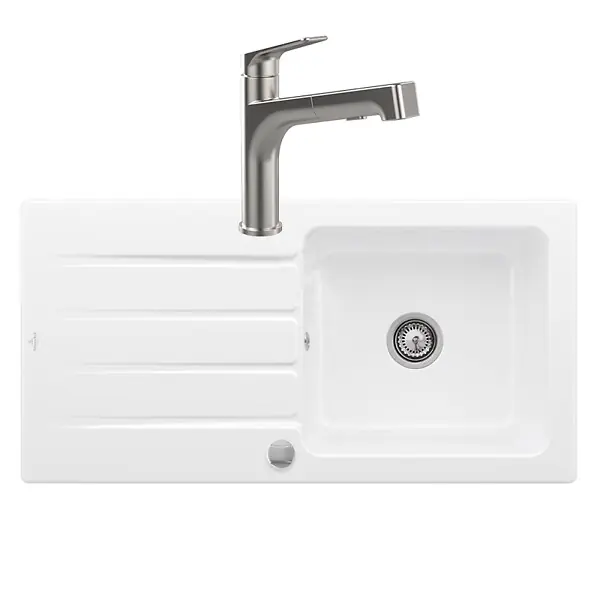 Evier Architectura 60 + Robinet de cuisine Junis Sky Shower VILLEROY ET BOCH Meilleure Vente