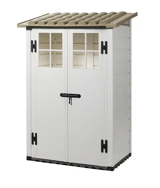 Abri de jardin résine EVO 100 - Beige - L.139xl.95xH.201cm HABRITA Expédition Rapide