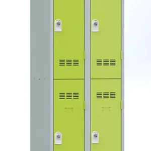Acheter Direct Vestiaire métallique 2 colonnes 2 cases Gris perle et anis P.HENRY