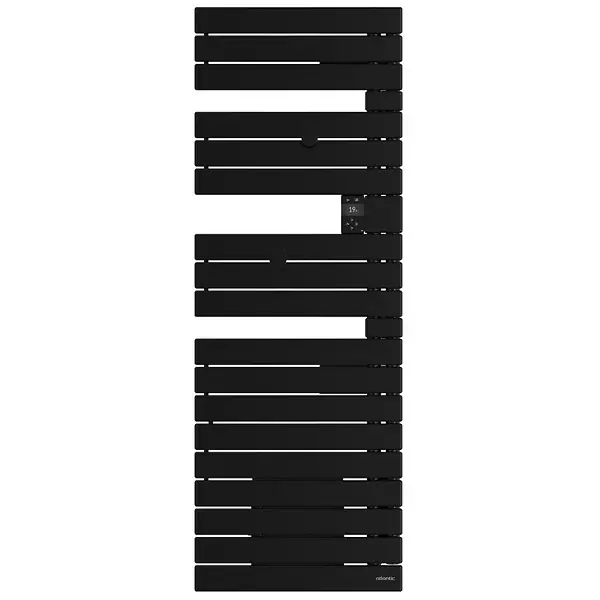 Sèche-serviettes connecté Nefertiti avec soufflerie mât à droite 1500W noir - ATLANTIC - 850055 Prix Bas