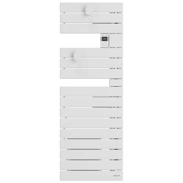 Sèche-serviettes connecté Nefertiti étroit avec soufflerie mât droite 1600W blanc carat - ATLANTIC - 850486 Achat Immédiat