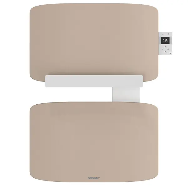 Radiateur sèche-serviettes connecté Amarilis mât à gauche 430W beige/blanc - ATLANTIC - 862586 Seulement Aujourd'hui