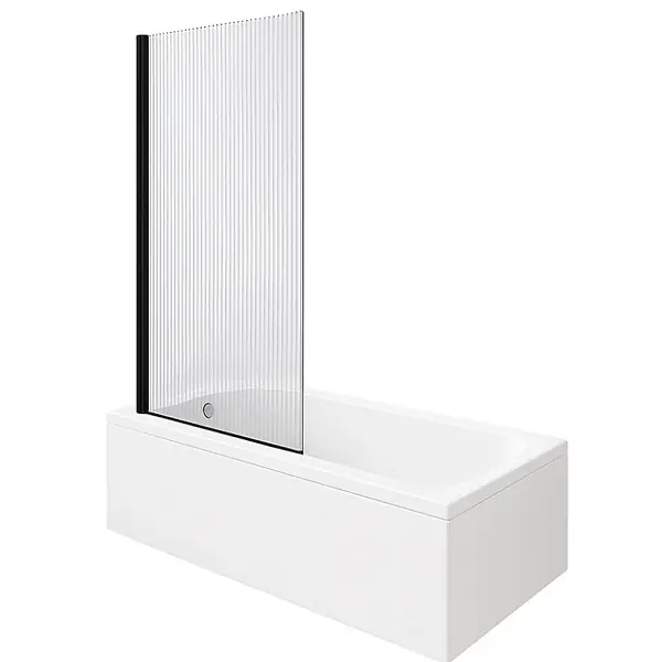 Baignoire droite D-Code bonde au cente 170 x 75 cm + Pare bain AURYS Raywall noir mat version gauche DURAVIT Expédition Rapide