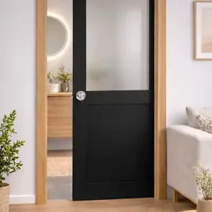 Acheter En Ligne Porte Coulissante Athena Noir H204 x L93 cm, Galandage, kit finition GD MENUISERIES
