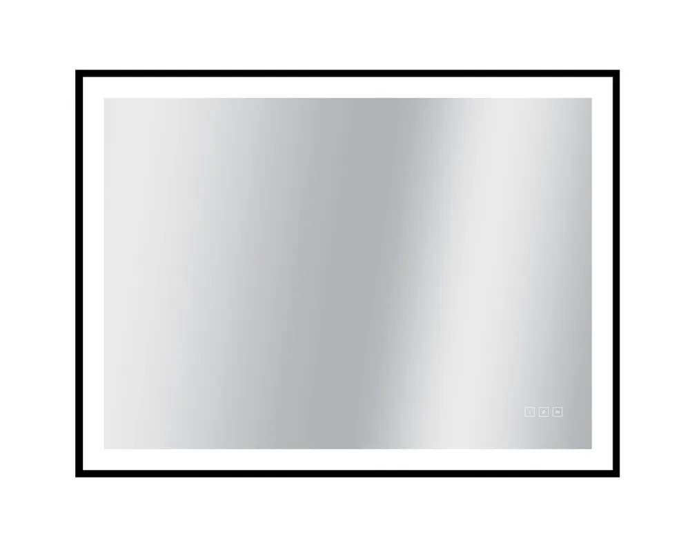 Miroir LED rectangulaire 75 X 100 cm Swann Black 2 MP GLASS Populaire