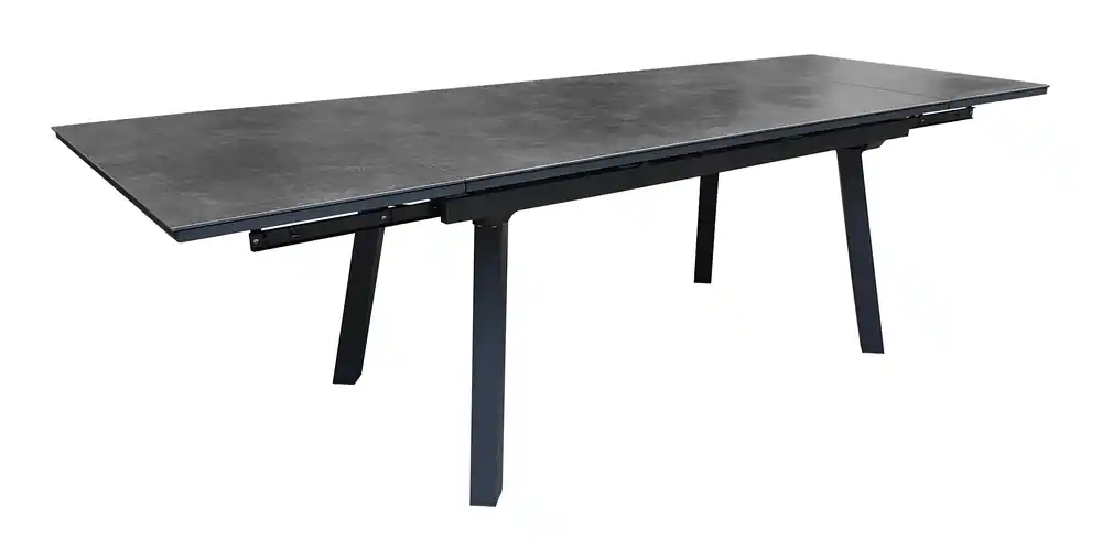 Paiement Sécurisé Table de jardin à rallonge AGRA aluminium et céramique gris 150/200/250x90cm - PROLOISIRS