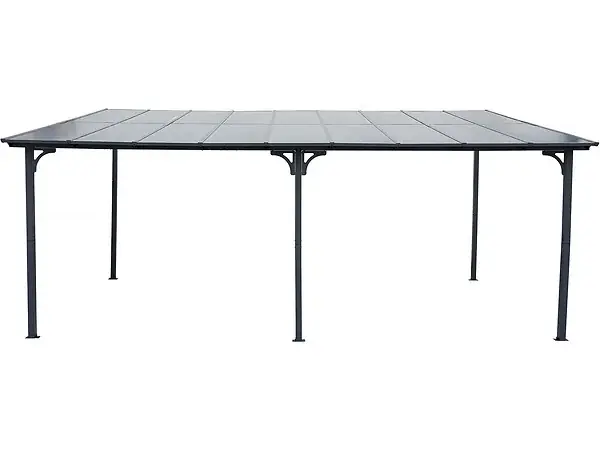 Pergola tonnelle adossée "Marvin" - 5.5 x 3 m - 545 x 298 x 243 cm - Gris foncé HABITAT ET JARDIN Pas Cher