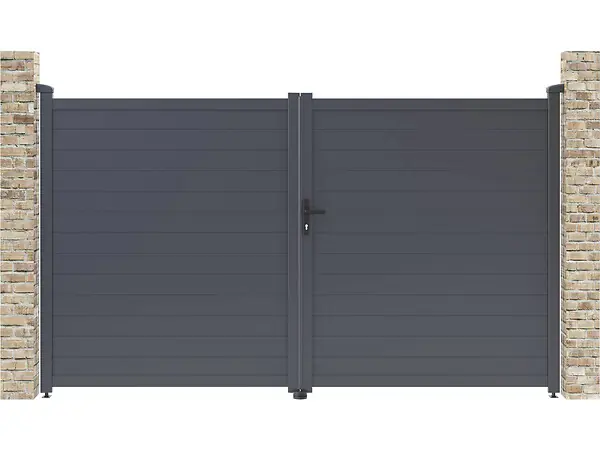 Portail aluminium "Marc" - 299.5 x 180.9 cm - Gris HABITAT ET JARDIN Promotion Saisonnière