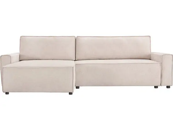 Canapé d‘angle convertible en tissu texturé "Montaigne" - 4 places - Beige HABITAT ET JARDIN Prix Promo