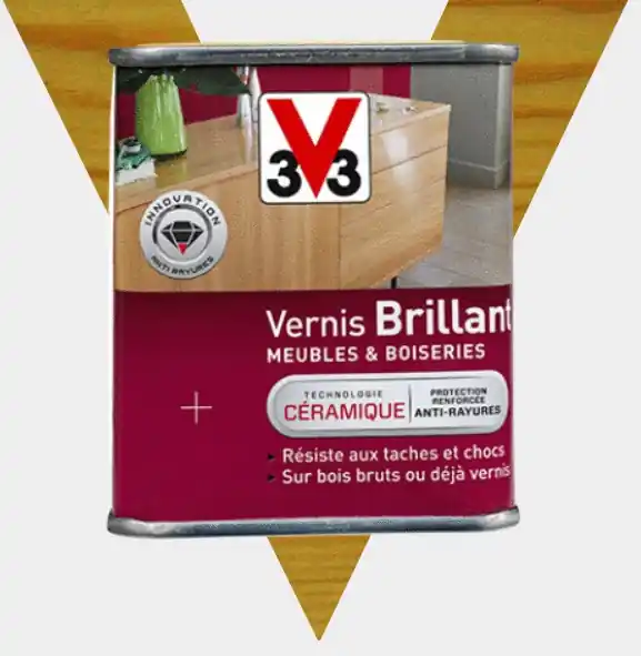 Vernis brillant meubles et boiseries chêne doré 250 ml V33 Prix Cassé