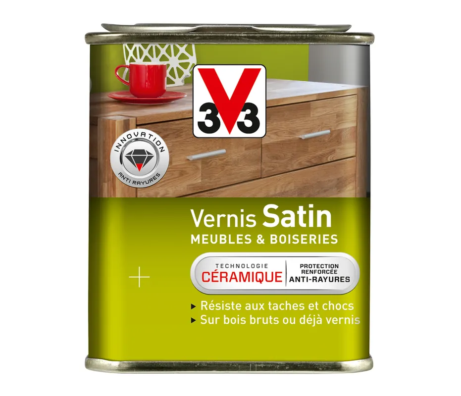 Solde Vernis satin meubles et boiseries chêne foncé 250 ml V33