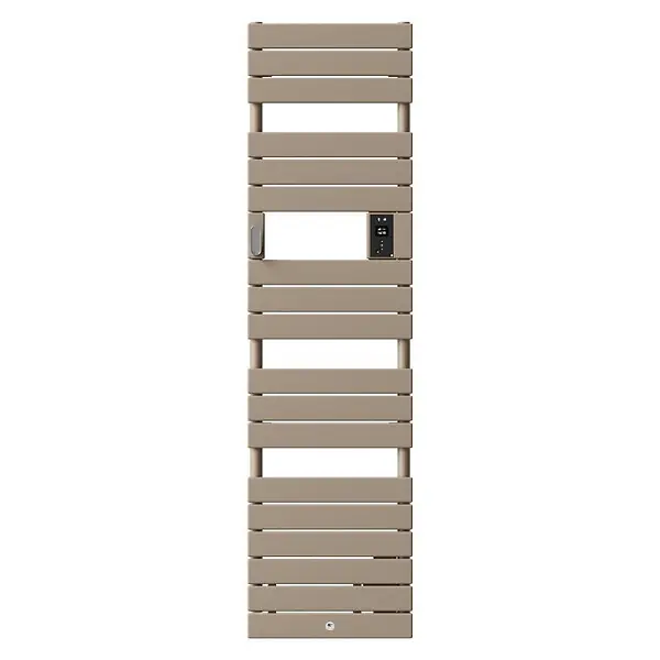Certifié Radiateur sèche-serviettes électrique étroit Riviera 2 - Avec soufflerie - 750+1000W - Brun sable THERMOR