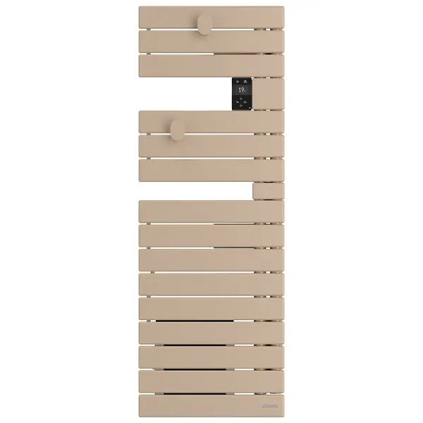 Sèche-serviettes connecté Nefertiti étroit avec soufflerie mât droite 1600W beige - ATLANTIC - 850604 Certifié