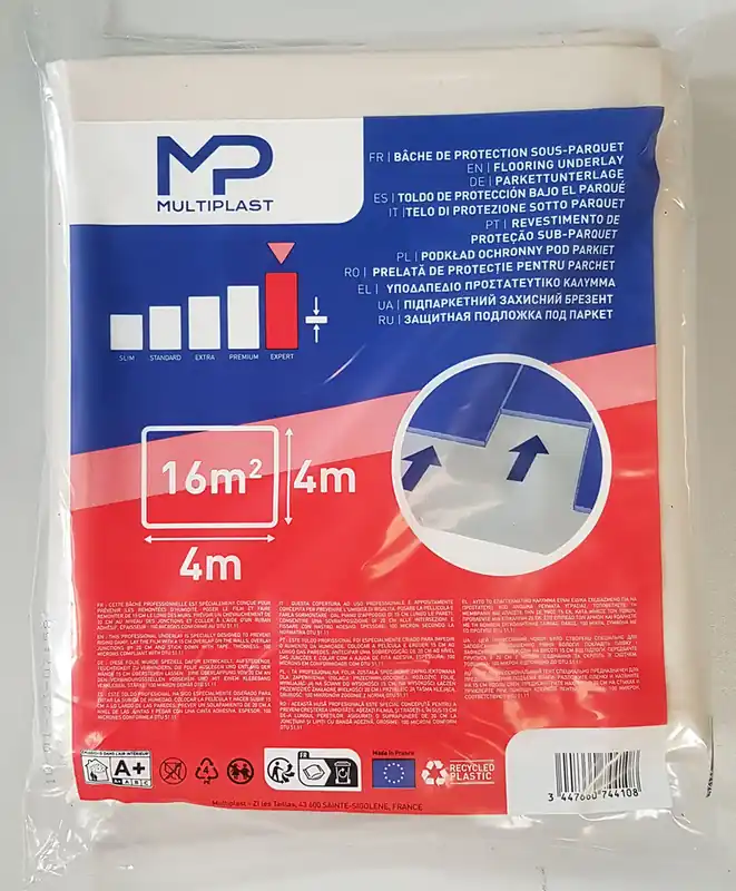Film pare-vapeur polyéthylène pour sous-couche revêtements de sols,parquet-rouleau 16m² MULTIPLAST Bon Marché