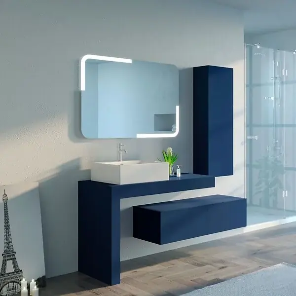 Expédition Rapide Meuble de salle de bain MELIZZANO 1100 Bleu saphir DISTRIBAIN