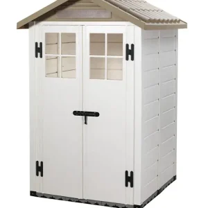 Abri de jardin résine EVO 120 - Beige - L.137xl.144xH.214cm HABRITA Commander Vite