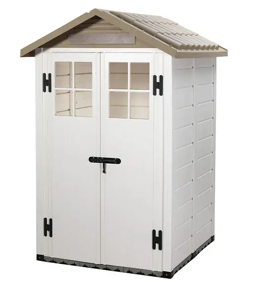 Abri de jardin résine EVO 120 - Beige - L.137xl.144xH.214cm HABRITA Commander Vite