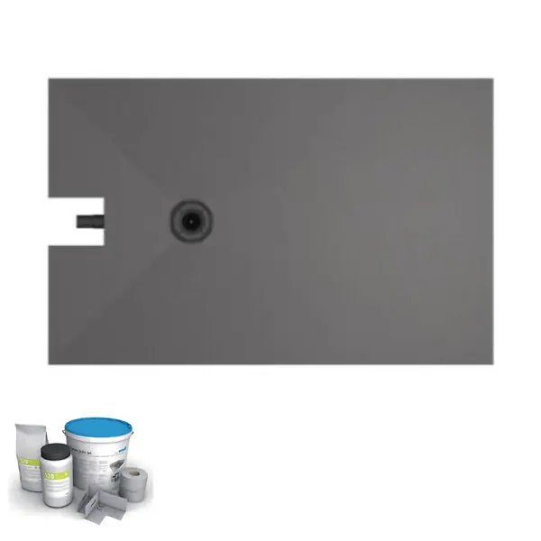 Receveur à carreler 140 x 90 cm Fundo Plano, bonde intégrée + kit d‘étanchéité WEDI Retour Gratuit