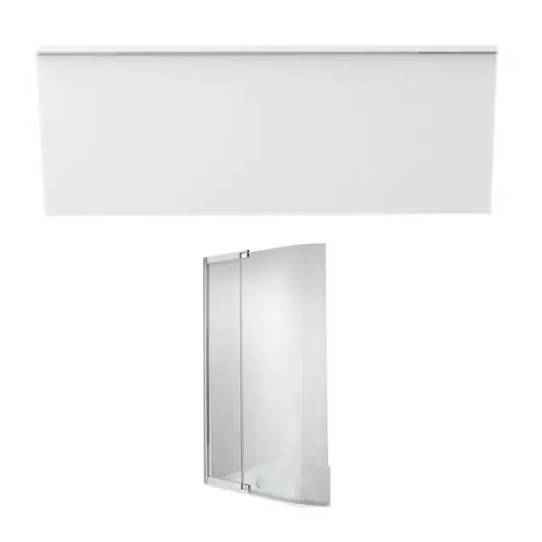Satisfait Ou Remboursé Tablier frontal baignoire rectangulaire + pare bain, blanc brillant Installation en niche JACOB DELAFON