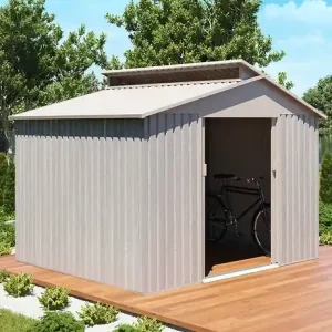 Abri jardin métal aspect bois vieilli - L.282xP.257xH.222cm CHALET & JARDIN Seulement Aujourd'hui