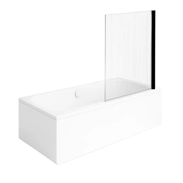 Baignoire droite Architectura 170 x 70 cm Blanc + Pare bain droite AURYS Raywall Noir mat VILLEROY ET BOCH Populaire