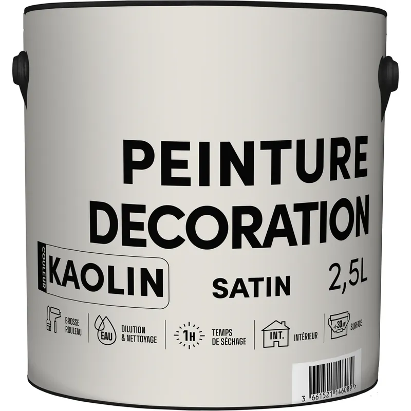 Dernière Chance Peinture de décoration intérieur kaolin satin 2,5L