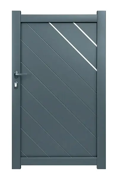 Portillon aluminium Surya - Gris structuré - H.1700xL.1000mm ELSEALU Vente Flash