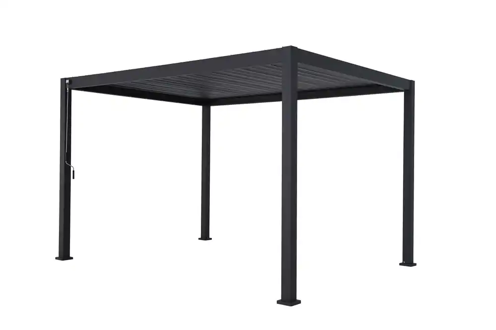 Retour Gratuit Pergola bioclimatique manuelle 3x4m structure aluminium ventelles acier