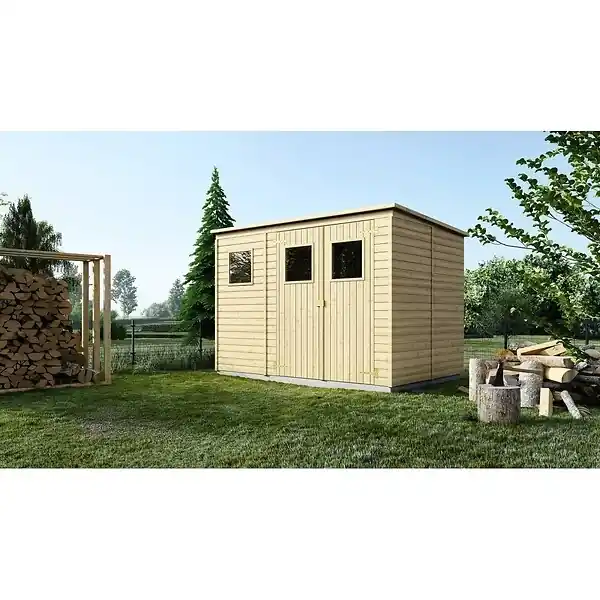 Abri de jardin en bois 4.86 m2 - 2.7x1.8 m - Couleur naturel - DOM421 ALTANKA Solde