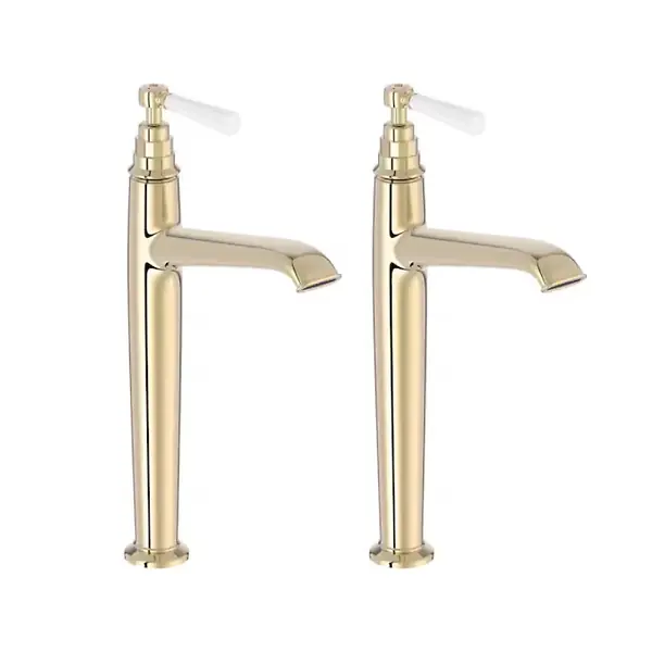 Nouveauté Lot de 2 mitigeurs lavabo haut Cléo 1889 or beige JACOB DELAFON