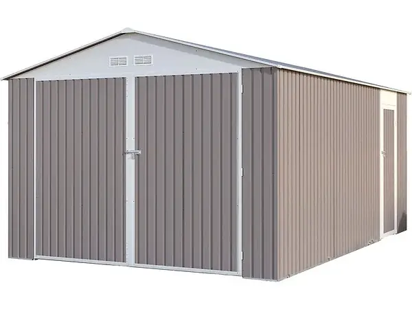 Acheter En Ligne Garage métal "Nevada" avec porte battante - 15,36 m² HABITAT ET JARDIN