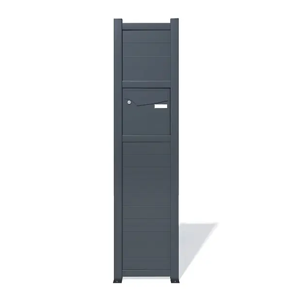 Totem boîte aux lettres en aluminium - Gris - H.180cm ELSEALU Affaire À Saisir