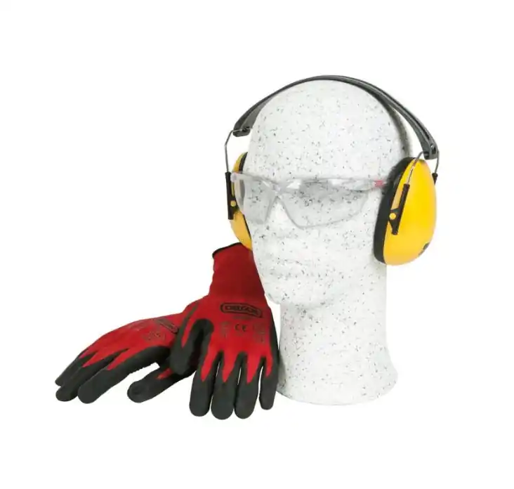 Ensemble Sécurité Gants + Lunettes + Casque OREGON Bon Marché