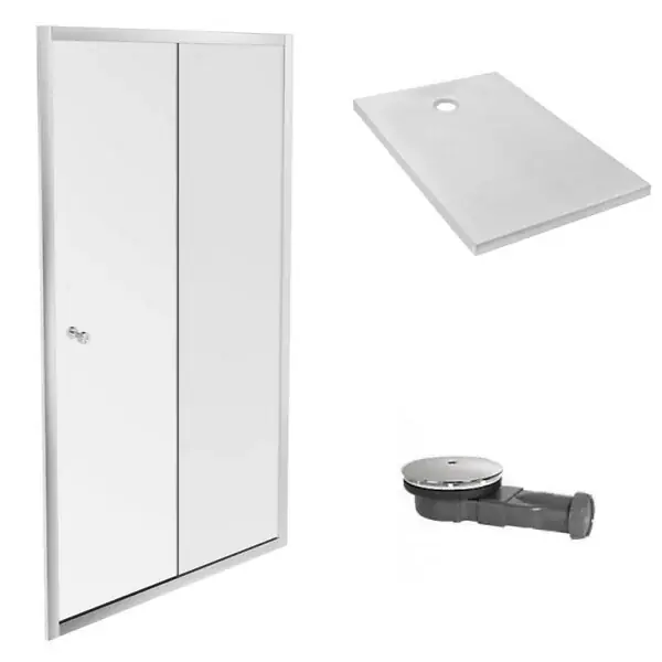 Receveur douche Ipso 100 x 80 + paroi coulissante niche + bonde JACOB DELAFON Offre Spéciale