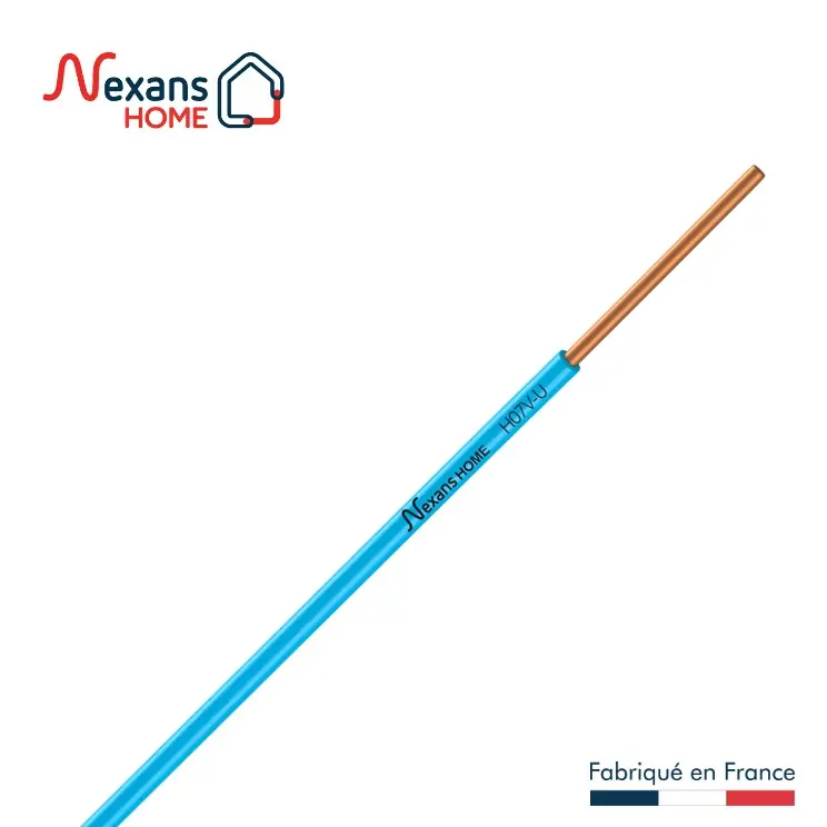 Offre Limitée Fil électrique H07V-U 2,5 mm² rigide bleu 10 m - NEXANS
