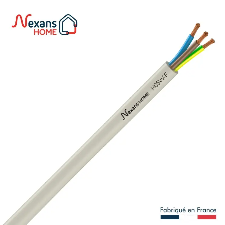 Câble électrique H05VV-F 3G1,5 mm² souple intérieur 10 m blanc - NEXANS Solde