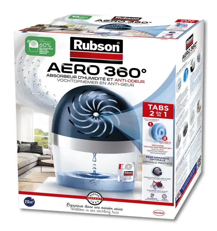 Absorbeur d‘humidité Aéro 360° 20 m² + 1 recharge RUBSON Promotion