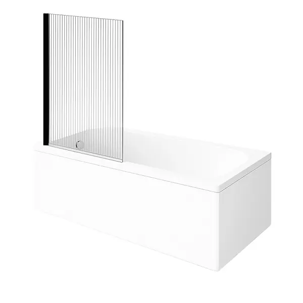 Baignoire droite Architectura acrylique 160 x 70 cm + Pare bain gauche AURYS Raywall Noir mat VILLEROY ET BOCH Commander Vite