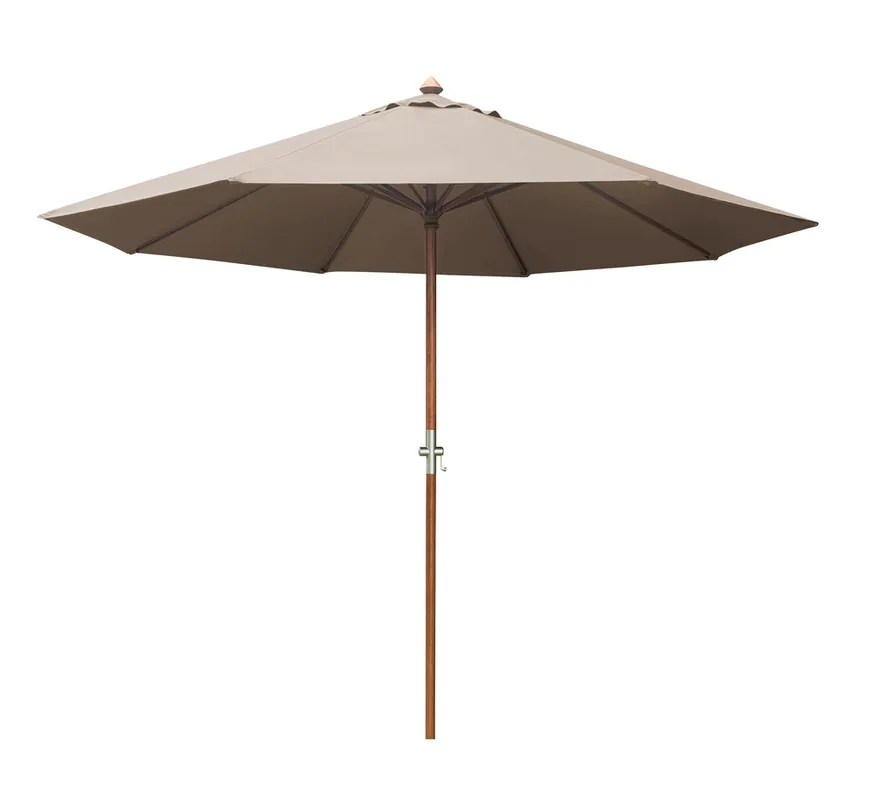 Parasol droit diamètre 3m taupe en eucalyptus PROLOISIRS Livraison à domicile incluse Soldes
