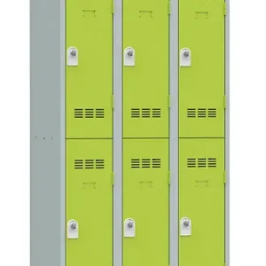 Haute Qualité Vestiaire métallique acier 3 colonnes 2 cases gris perle P.HENRY