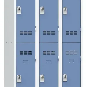 Expédié Aujourd'hui Vestiaire acier 3 colonnes 2 cases gris perle bleu 180cm P.HENRY