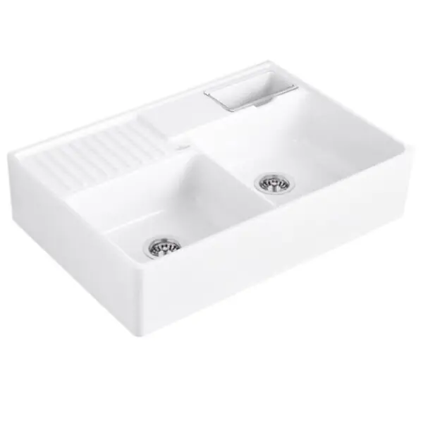 Evier timbre d‘office Tradition 89,5 x 63 céramique vidage auto blanc VILLEROY ET BOCH Acheter Direct