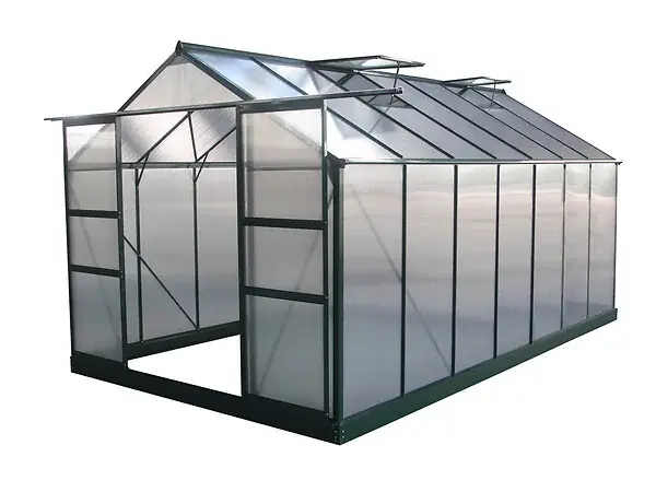 Serre jardin polycarbonate "Dahlia" Vert Sapin 13,29 m² HABITAT ET JARDIN Meilleur Choix