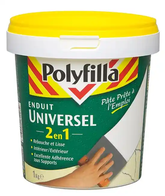 Enduit universel 2 en 1 en pâte 1 kg POLYFILLA Expédition Rapide