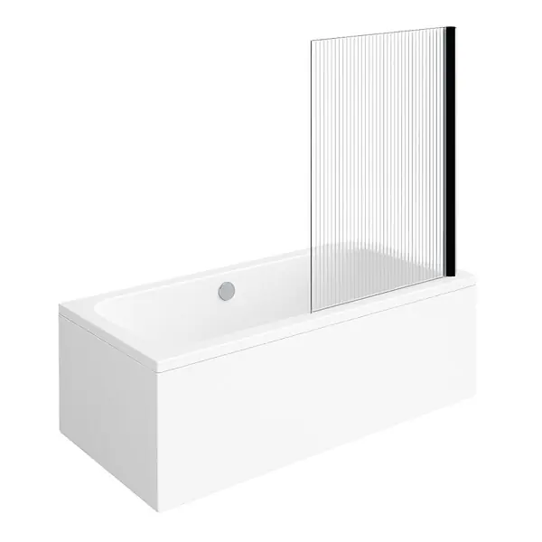 Baignoire droite Architectura acrylique 170 x 80 cm + Pare bain droite AURYS Raywall Noir mat VILLEROY ET BOCH Meilleure Vente