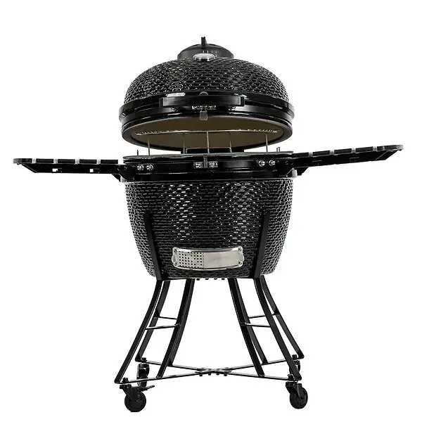 Dernière Chance Barbecue à charbon Kamado Noir Céramique Grille Ø 52cm 134 x 77 x 120 cm PIT BOSS